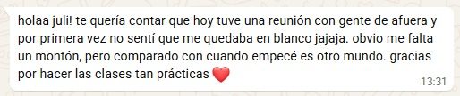 Captura de WhatsApp: mensaje sobre una reunión internacional